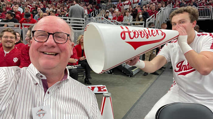 Cheerleaders AND band right behind me.